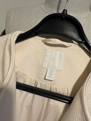 s Beden beyaz Renk H&M premium uzun kaban