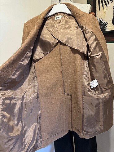 34 Beden kahverengi Renk Beymen club kruvaze blazer kaban