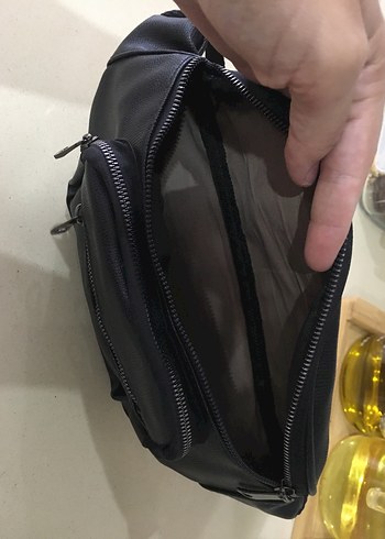 Kadın Siyah Deri Biker Bel Çantası - Görsel 2