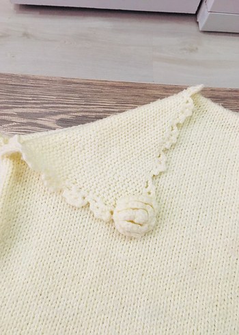 Kız Çocuk Beyaz Örgü Bohem Panço - Görsel 3