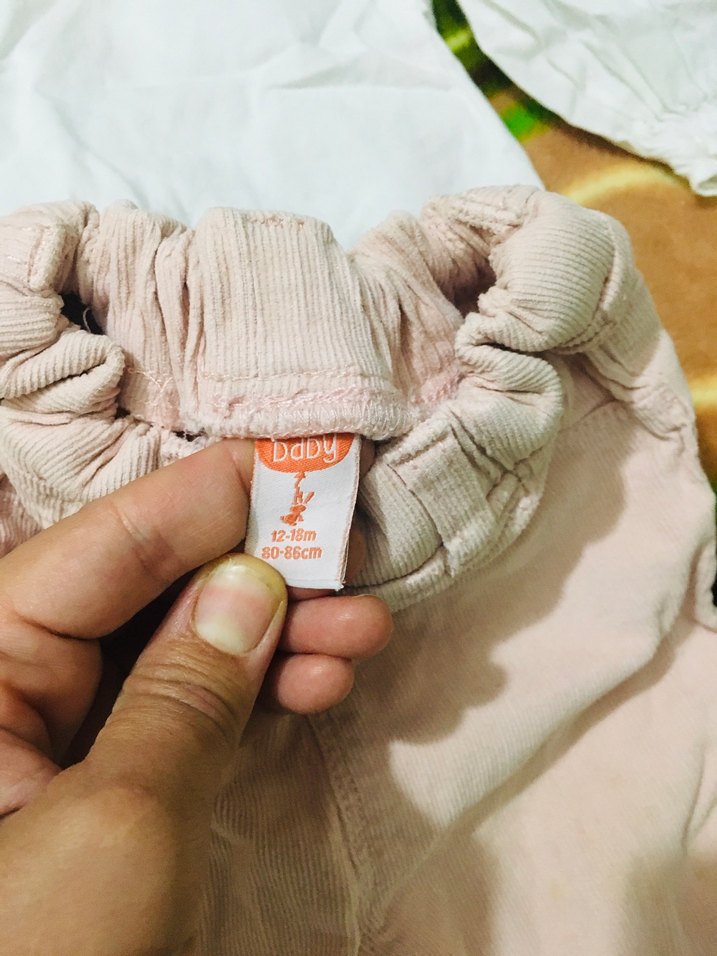 Bebek Kız Uzun Kollu Beyaz Bluz ve Pembe Pantolon - Görsel 2