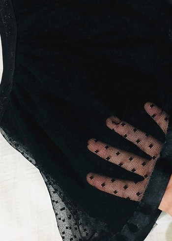 Kız Çocuk Siyah Fırfırlı Mini Etek tütü - Görsel 2