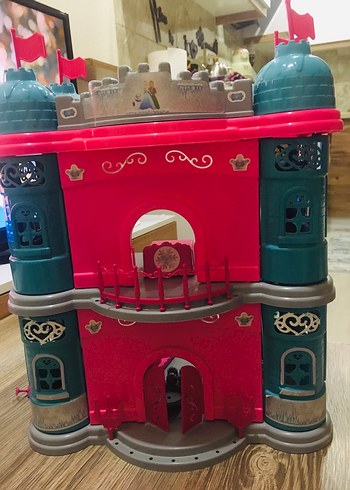 Renkli Pembe frozen  Prenses Şatosu Oyuncak Seti - Görsel 5