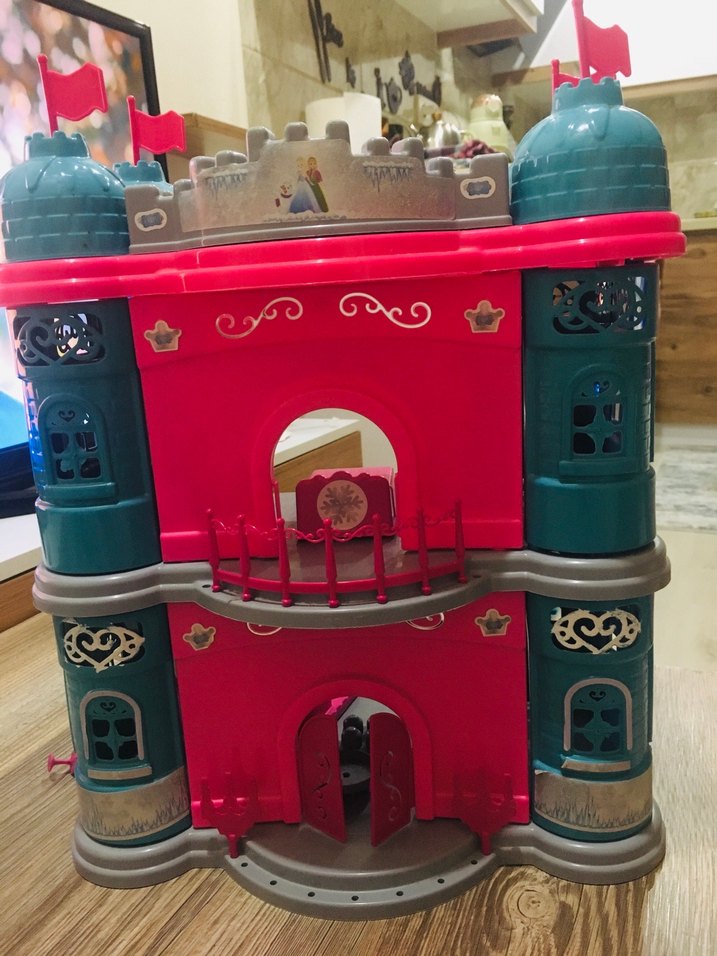 Renkli Pembe frozen  Prenses Şatosu Oyuncak Seti - Görsel 5