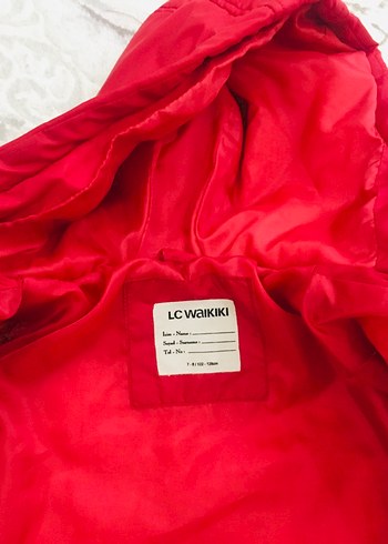 Kız Çocuk Kırmızı Kapüşonlu Kürklü Mont - Görsel 5