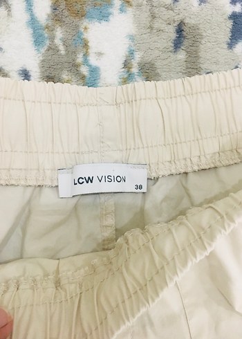 38 Beden Bej Kadın Loose Fit Keten Pantolon
