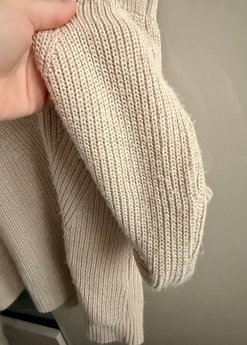 Bej Örgü Kadın Triko Kazak - Görsel 2