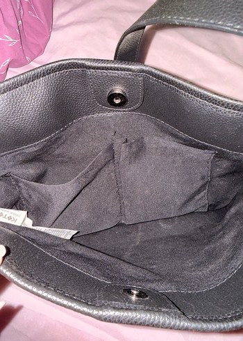 Kahverengi Süet Tokalı Kadın Çanta - Görsel 2