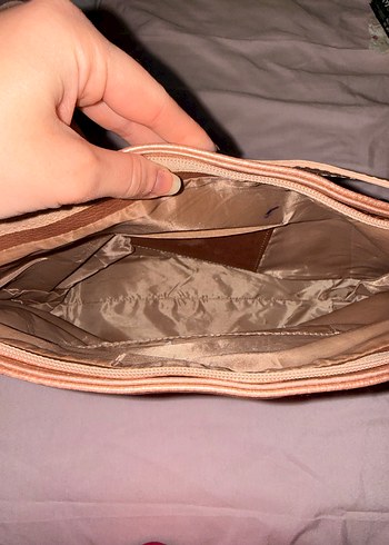 Altın Renkli Deri Kadın Çanta - Görsel 2