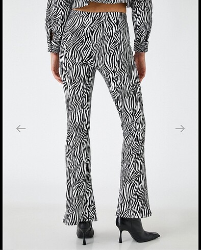 xs Beden Zebra desen ispanyol paça pantolon