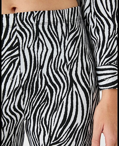 xs Beden siyah Renk Zebra desen ispanyol paça pantolon