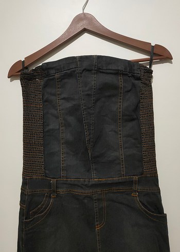 Füme Kadın Kot Midi elbise - Görsel 6