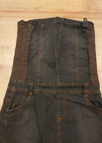 Füme Kadın Kot Midi elbise - Görsel 3