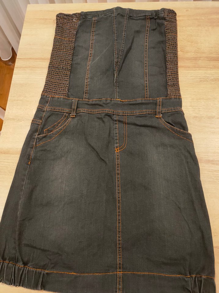 Füme Kadın Kot Midi elbise - Görsel 4