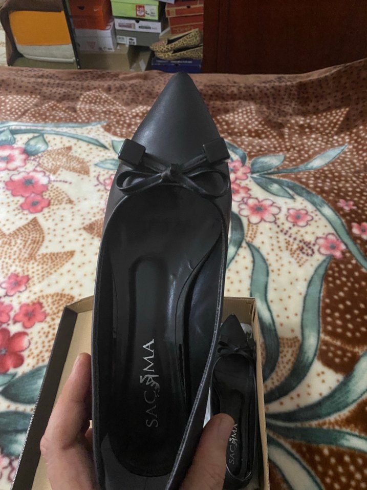 Siyah Fiyonk Detaylı Topuklu Ayakkabı - Görsel 4