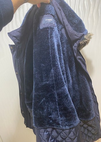 Kadın Lacivert Uzun Kürklü Mont - Görsel 7