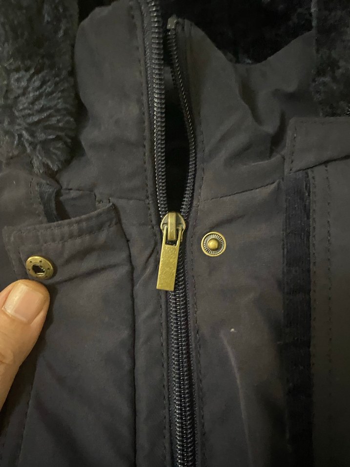 Kadın Lacivert Uzun Kürklü Mont - Görsel 2