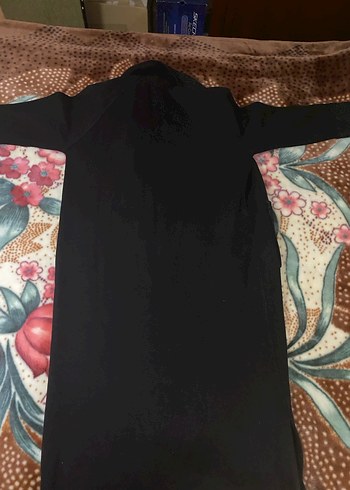 Düğmeli Siyah Kadın Uzun Kaban - Görsel 4