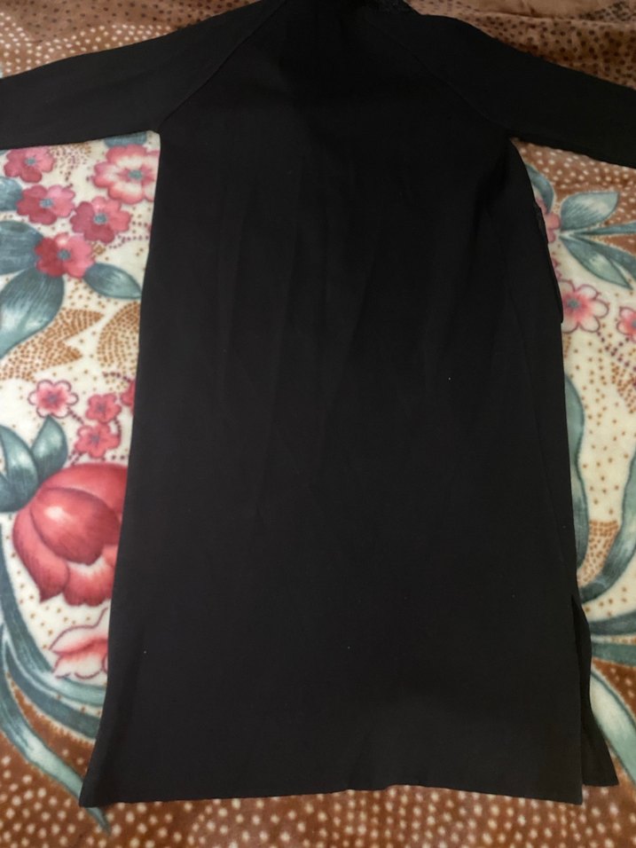 Düğmeli Siyah Kadın Uzun Kaban - Görsel 3