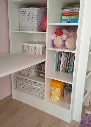 Beyaz kitaplık masa ranza - Görsel 5