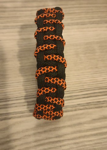 Turuncu Siyah Biker Erkek Bileklik - Görsel 2