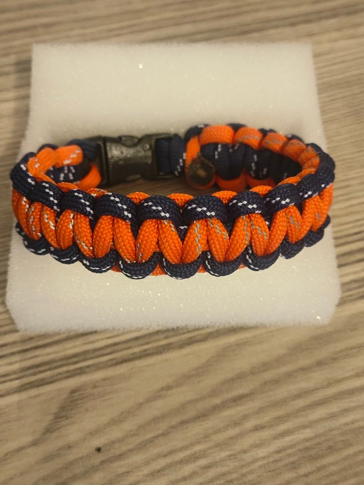 Turuncu Siyah Biker Erkek Bileklik - Görsel 5