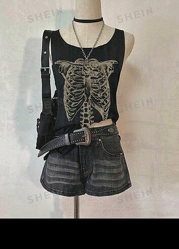 s Beden siyah Renk y2k gothic bluz