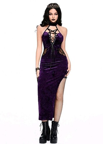 Sheinside gothic y2k violet elbise