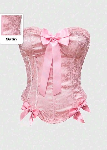 mevcut saten pembe korse