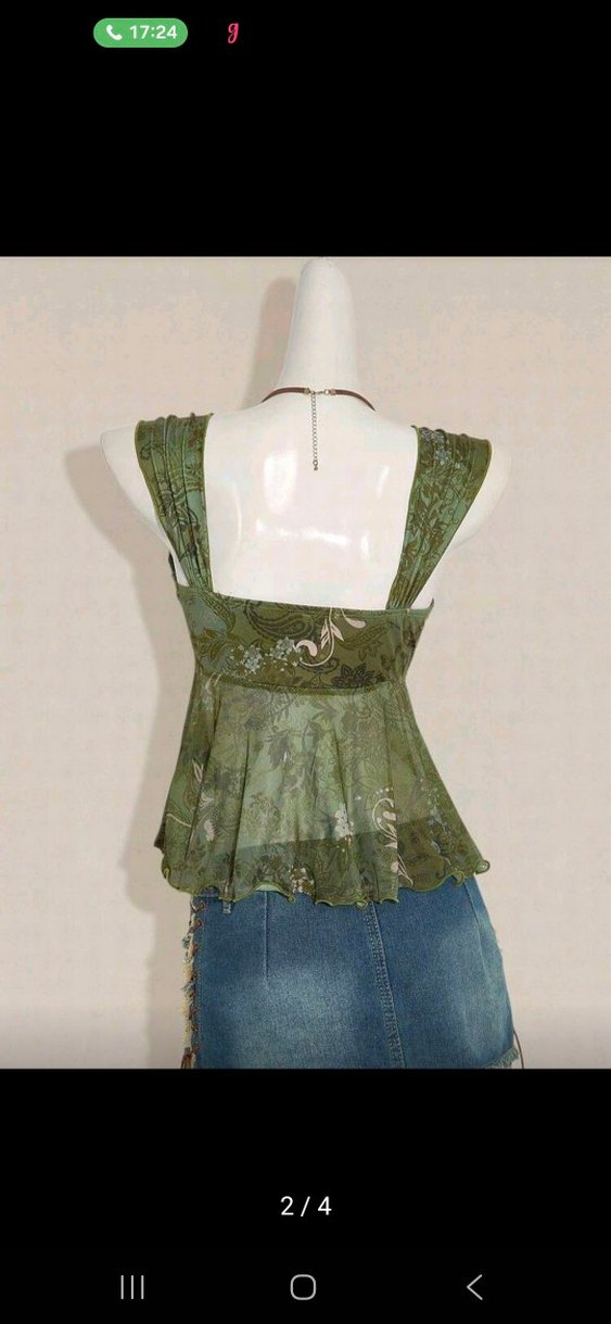 Kahverengi Bağcıklı Kısa Bohem Bluz - Görsel 2