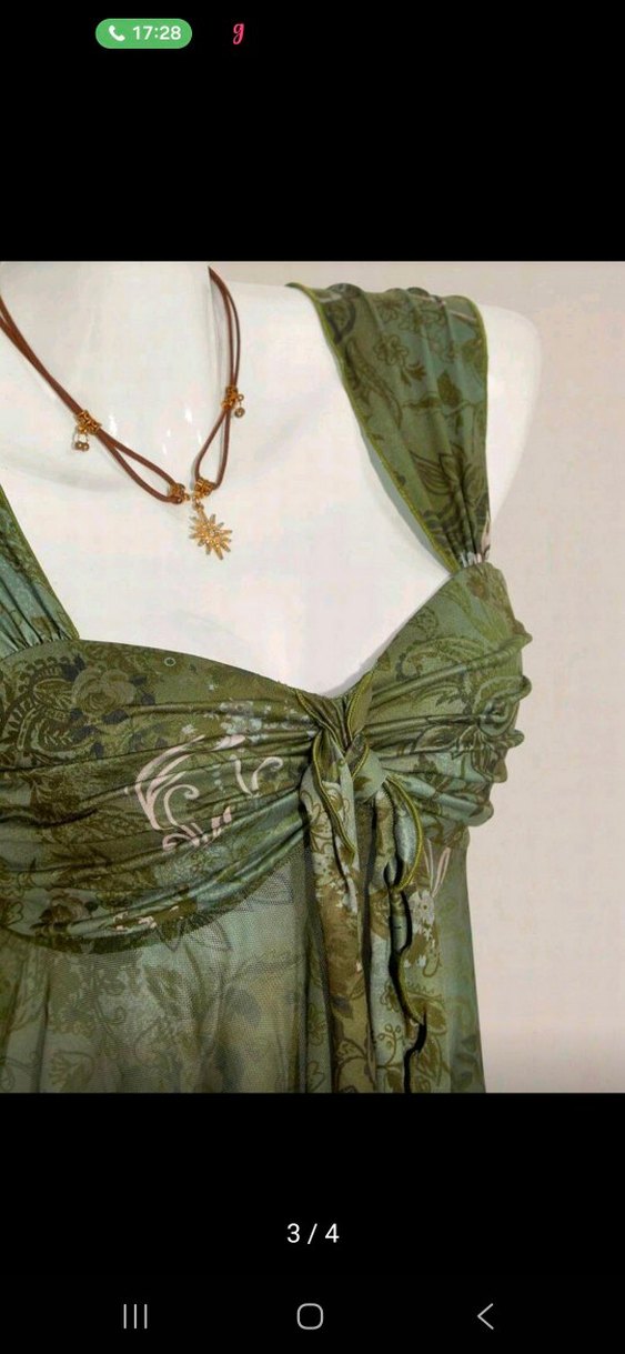 Kahverengi Bağcıklı Kısa Bohem Bluz - Görsel 3