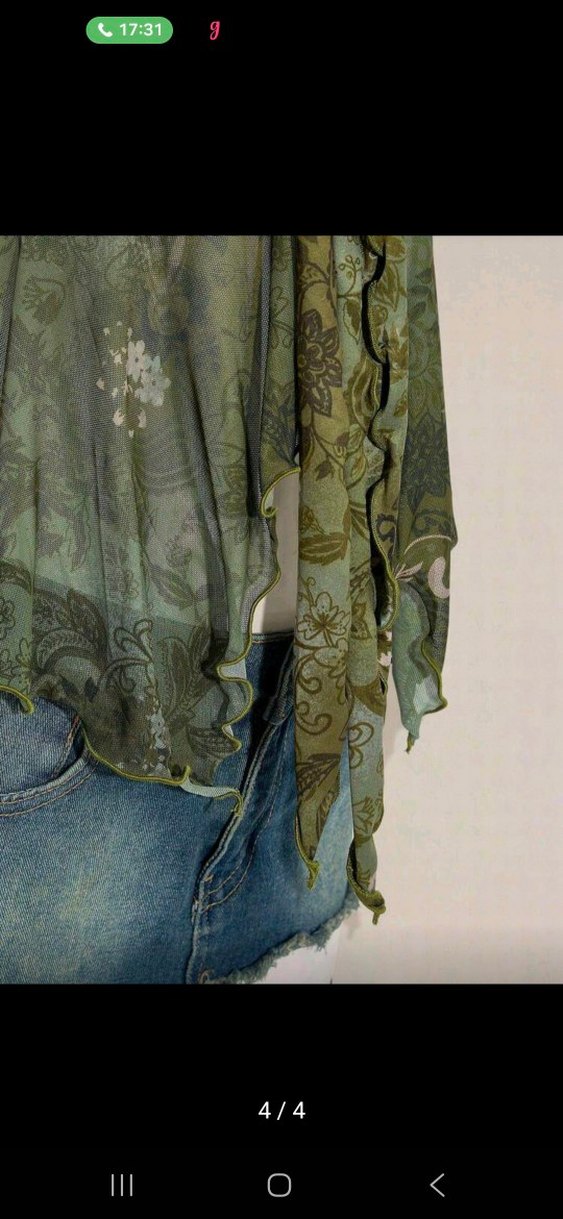 Kahverengi Bağcıklı Kısa Bohem Bluz - Görsel 4