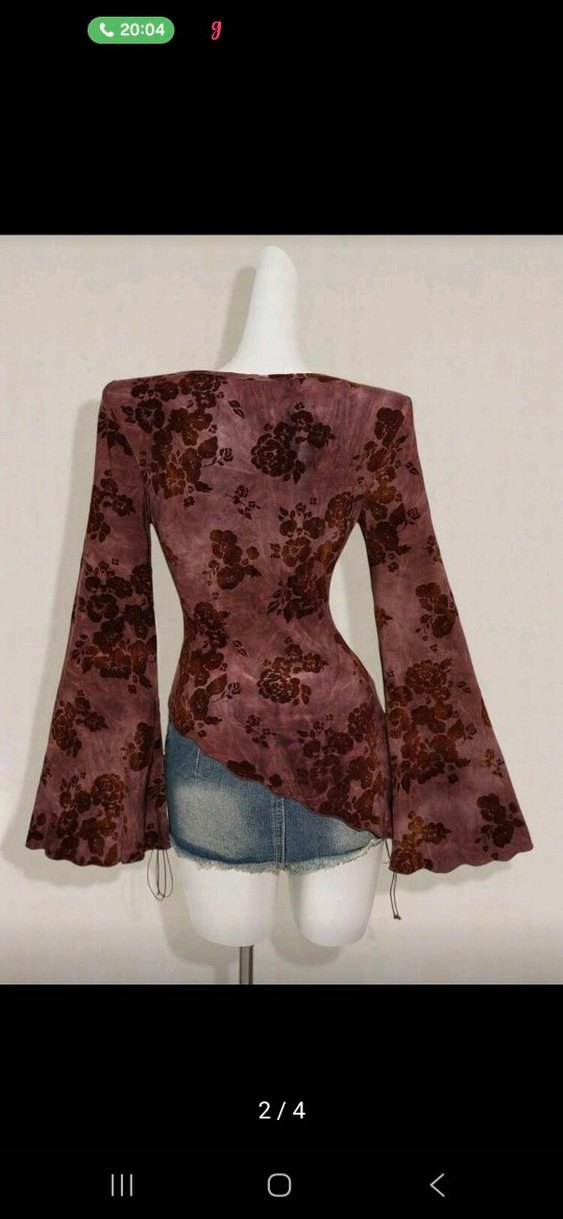 Bordo Bohem Kadın Bluz - Görsel 2