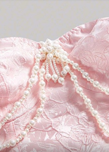 Dantel Detaylı Pembe Straplez Büstiyer - Görsel 4