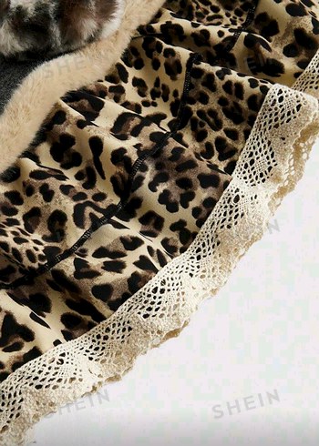 Leopar Desenli Kısa Denim Etek - Görsel 3