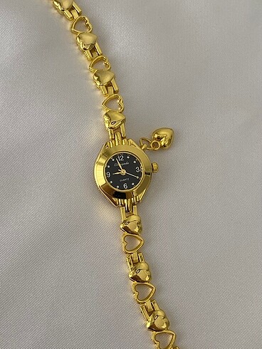 Siyah vintage saat Gold