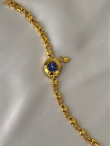 Diğer Koyu Mavi vintage saat Gold