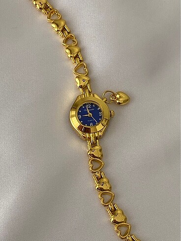 Koyu Mavi vintage saat Gold