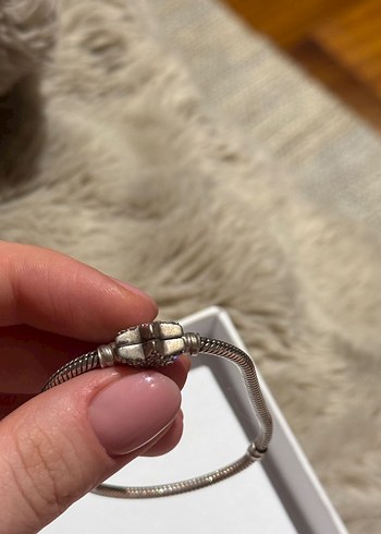  Beden gri Renk Pandora Yıldız Bileklik 18 numara-18cm
