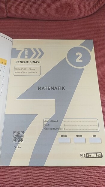 7.SINIF HIZ YAYINLARI MATEMATİK DENEMESİ