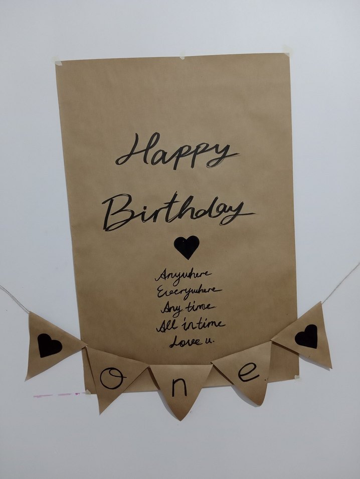 Bej Happy Birthday Parti Afişi - Görsel 3