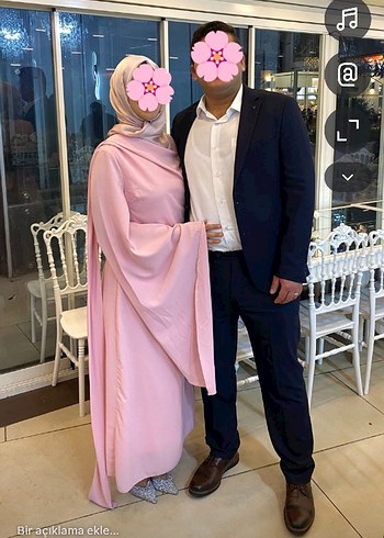 Pembe Tesettür Abiye - Görsel 4