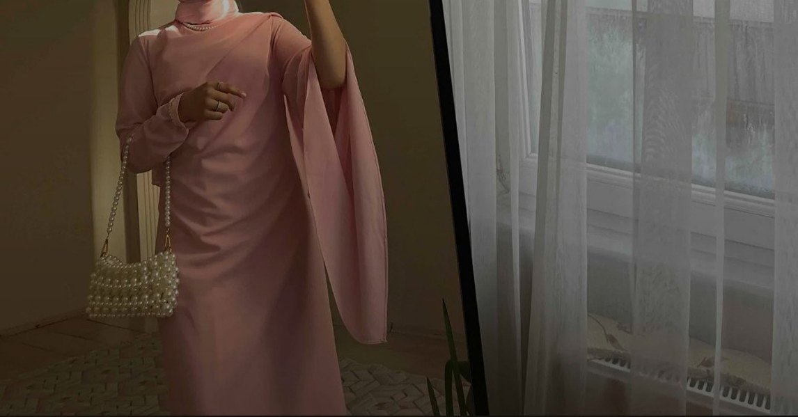 Pembe Tesettür Abiye - Görsel 5