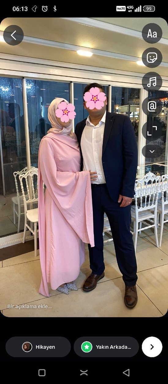 Pembe Tesettür Abiye - Görsel 4