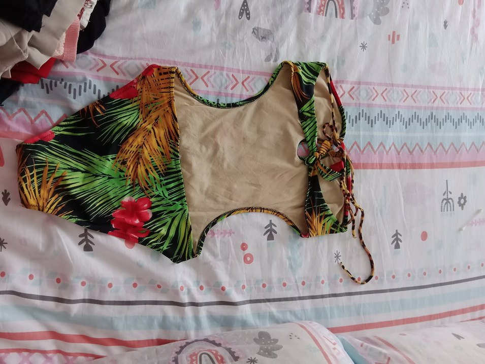 Çok Renkli Tropikal Desenli Kadın Mayo - Görsel 5