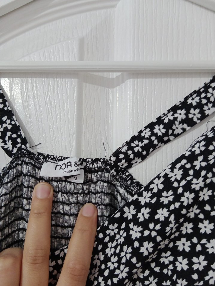 Askılı Uzun Bağlamalı Desenli Elbise - Görsel 3