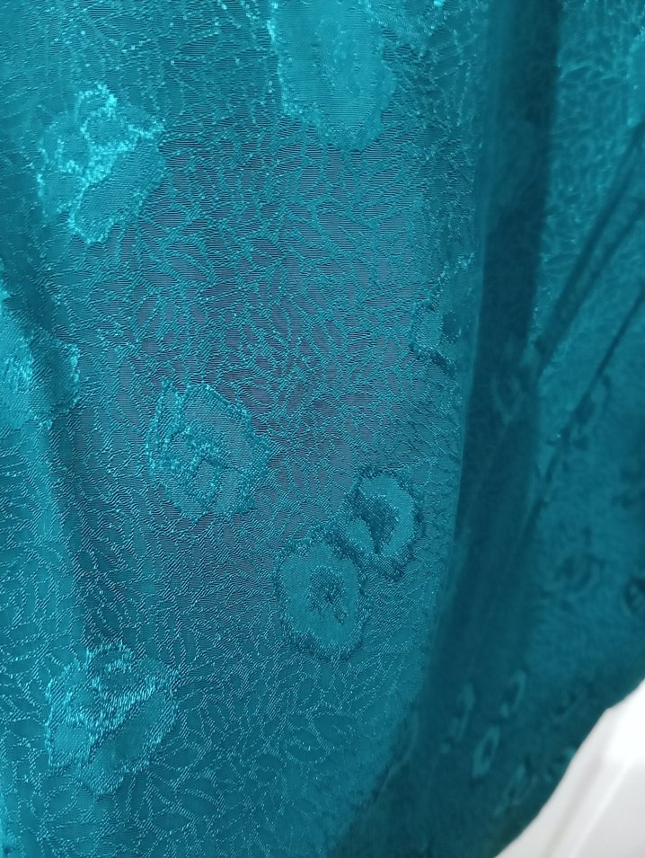 Saten Görünümlü Turkuaz Elbise - Görsel 2