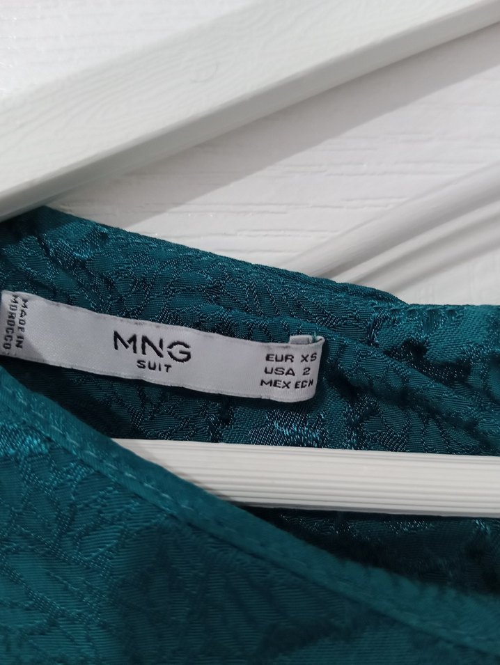 Saten Görünümlü Turkuaz Elbise - Görsel 3