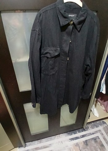 Erkek Siyah Denim Gömlek