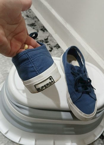 37 Beden mavi Renk Kadın Mavi Denim Sneakers superga marka